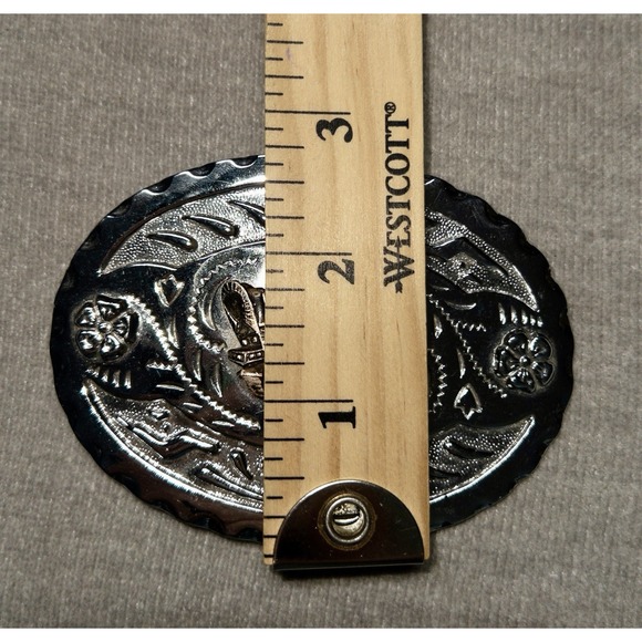 Silver And Brass Western Conestoga Wagon Belt Buckle Southwestern Pioneer - Picture 4 of 6